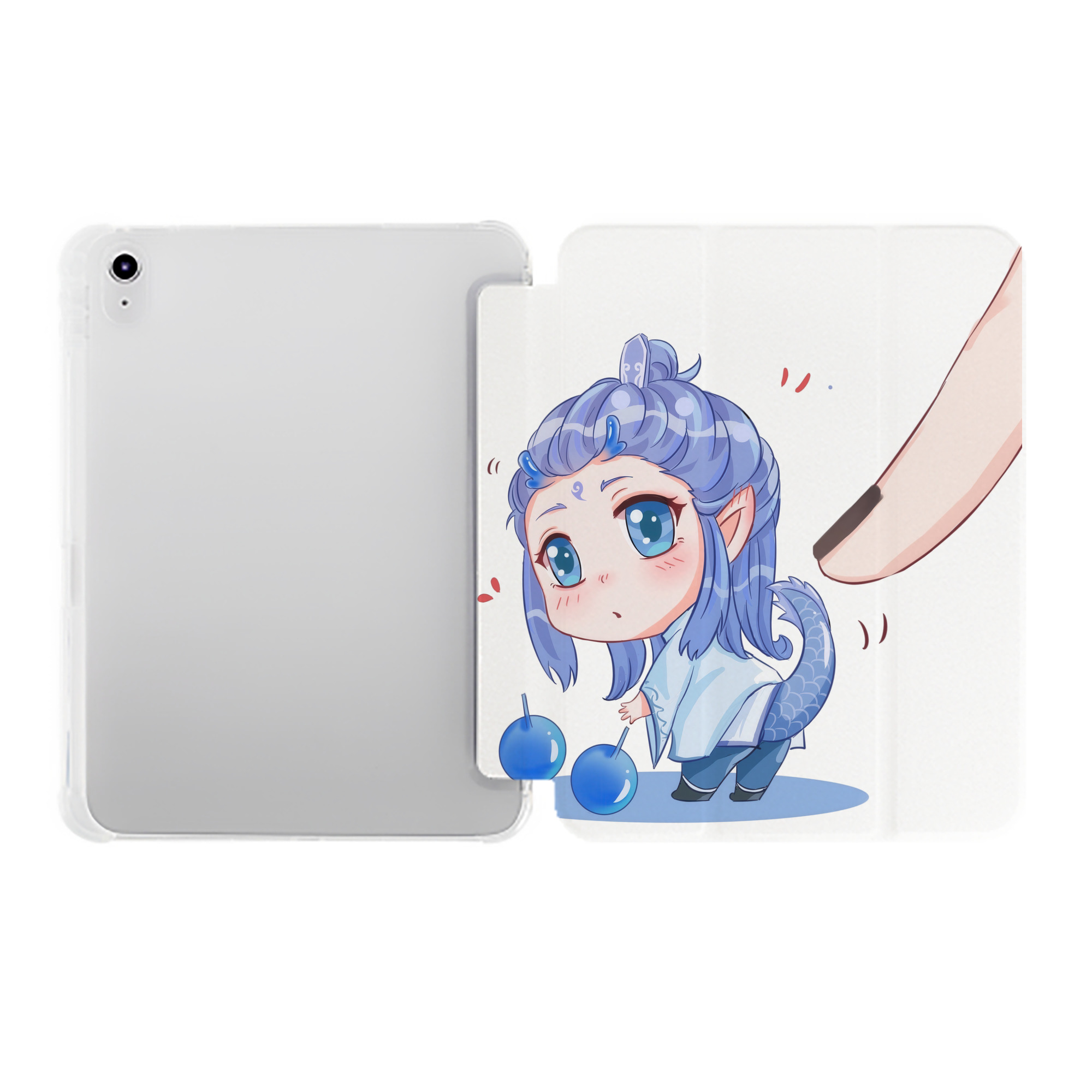 （画像用） Ne Zha 2 ナタ 魔童の大暴れ IPad ケース ペン収納付き 三つ折りスタンド PUレザー×シリコン 対応機種9.5/10.5/10.9インチ